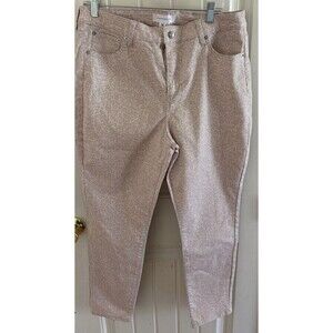 Pop Sugar Jeans Womens Pink Size 16 Cheetah Print Leopard